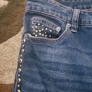 NWT! Gold studded stretch jeans